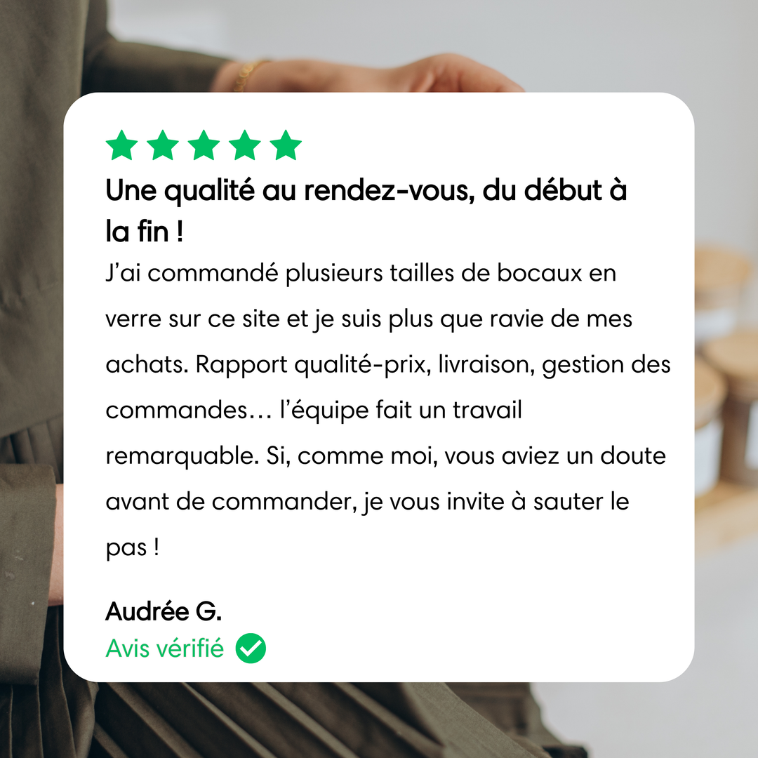 Avis client bocaux verre et bambou