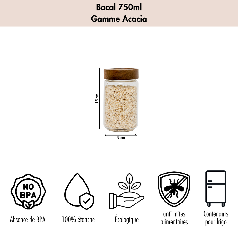 bocal en verre acacia
