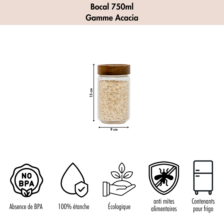 bocal en verre acacia