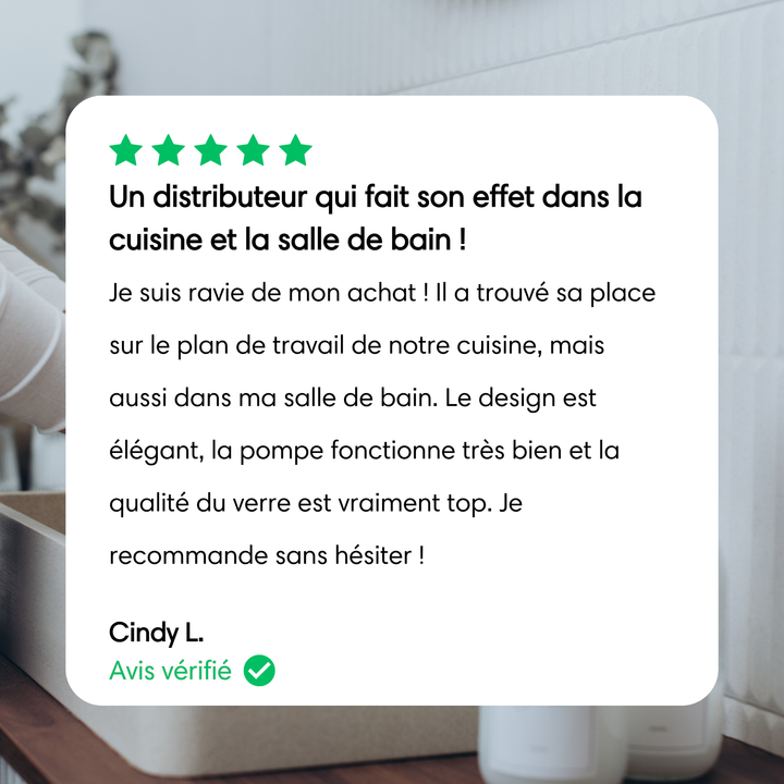 Avis client distributeur de savon