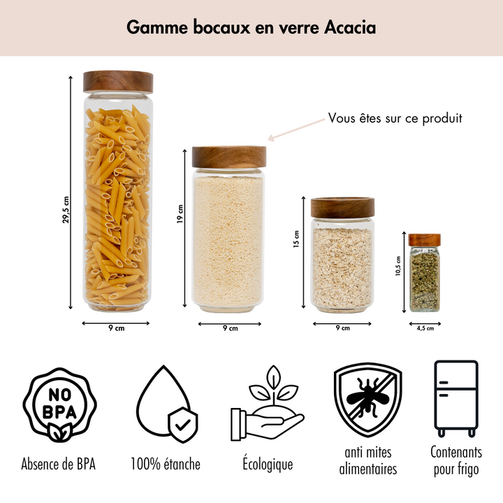Bocal en verre acacia