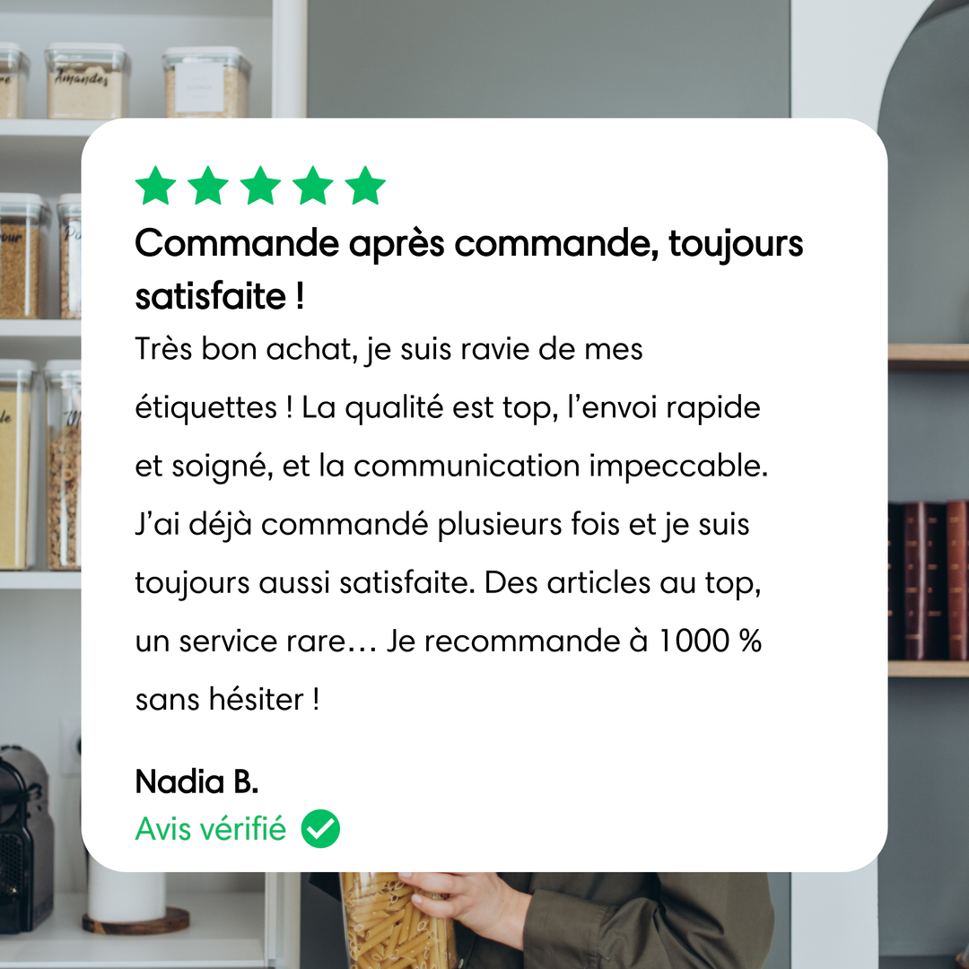 Avis clients étiquettes vinyle manuscrite