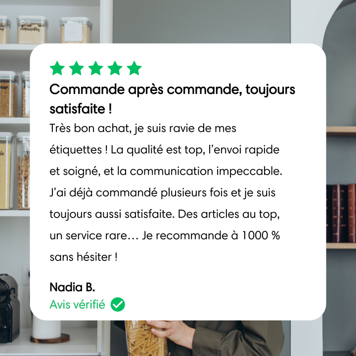 Avis clients étiquettes vinyle manuscrite