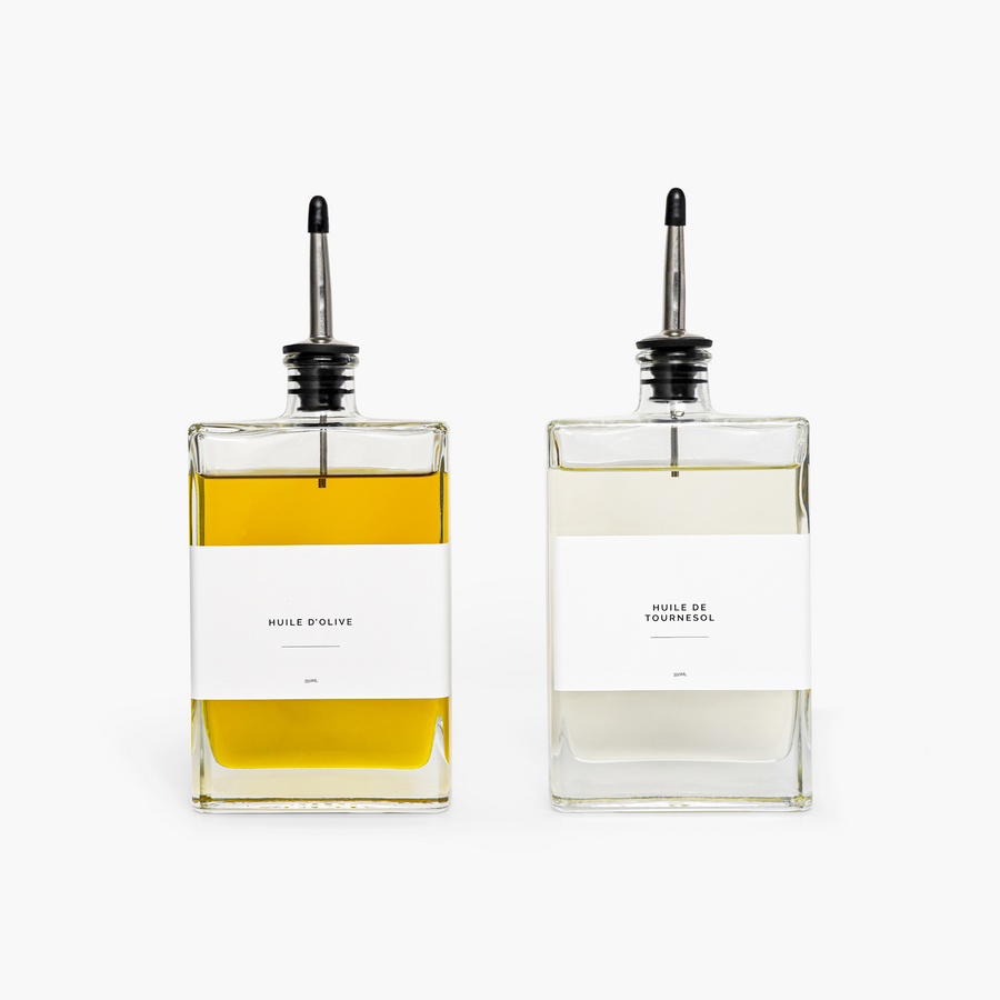 Huilier transparent rectangulaire 350ml