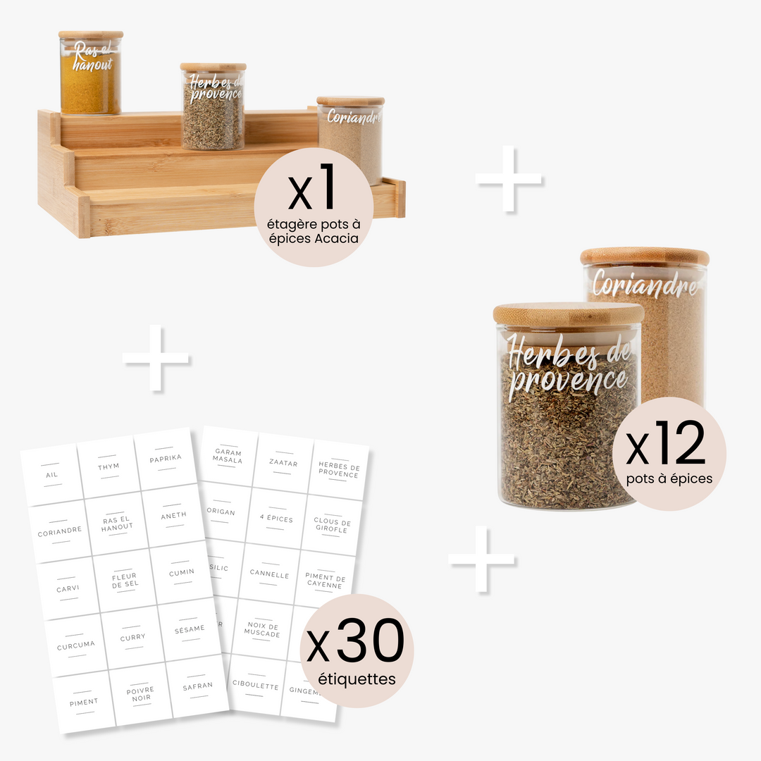 Pack 12 épices complet Bambou