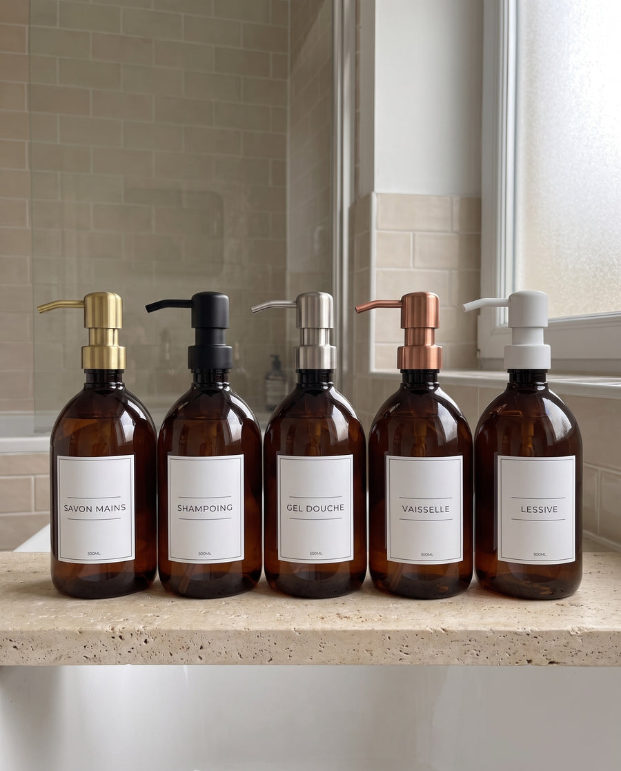 Les cinq finitions de pompe des distributeurs Sweet Label