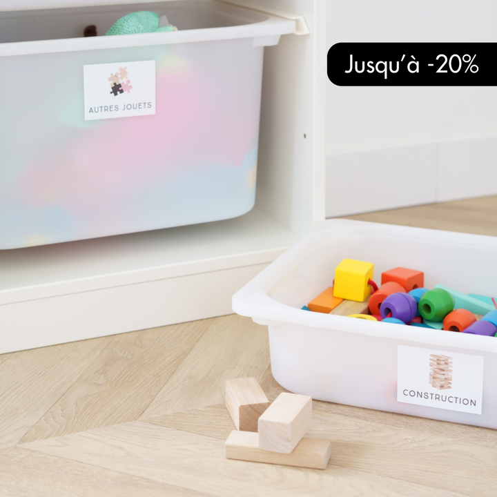 étiquettes bac à jouets