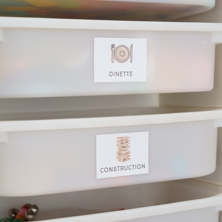 étiquettes bac à jouets