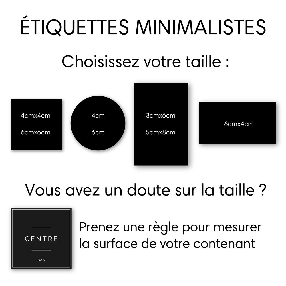 taille étiquettes minimaliste