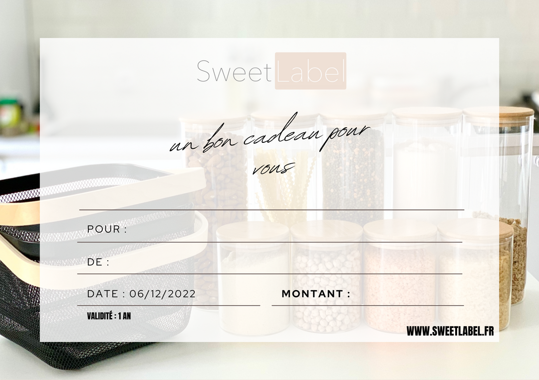 carte cadeau sweet label