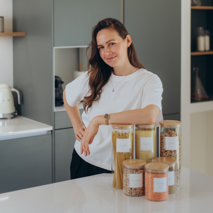 bocaux en verre et bambou cuisine