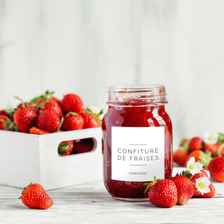 Étiquettes confiture fraises