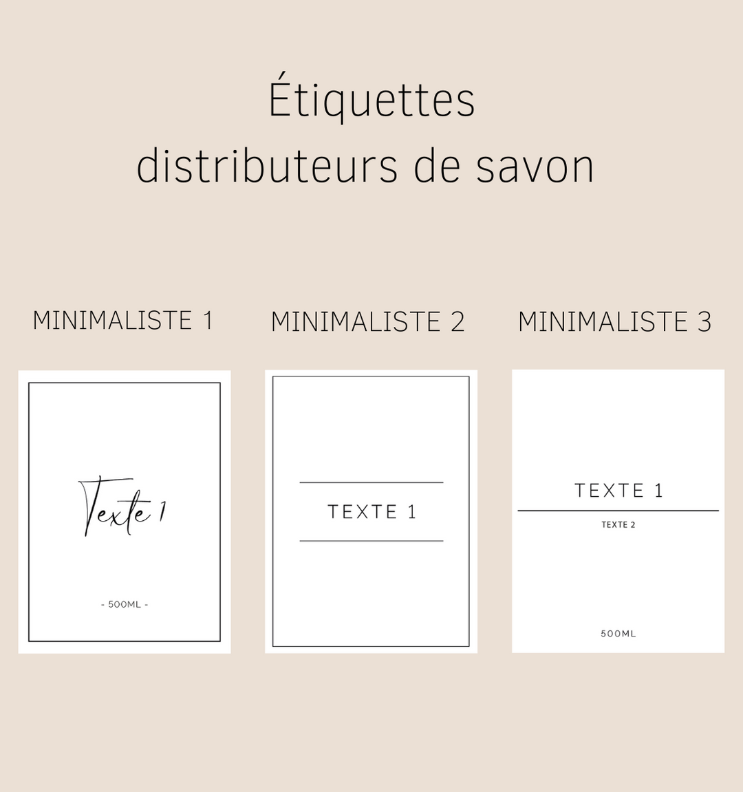 Etiquette minimaliste personnalisée CARREE - BUANDERIE — THINGS and STICKERS