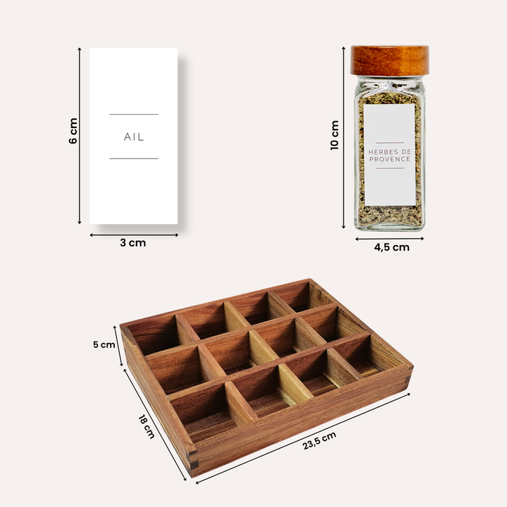 Pack 12 épices complet Acacia