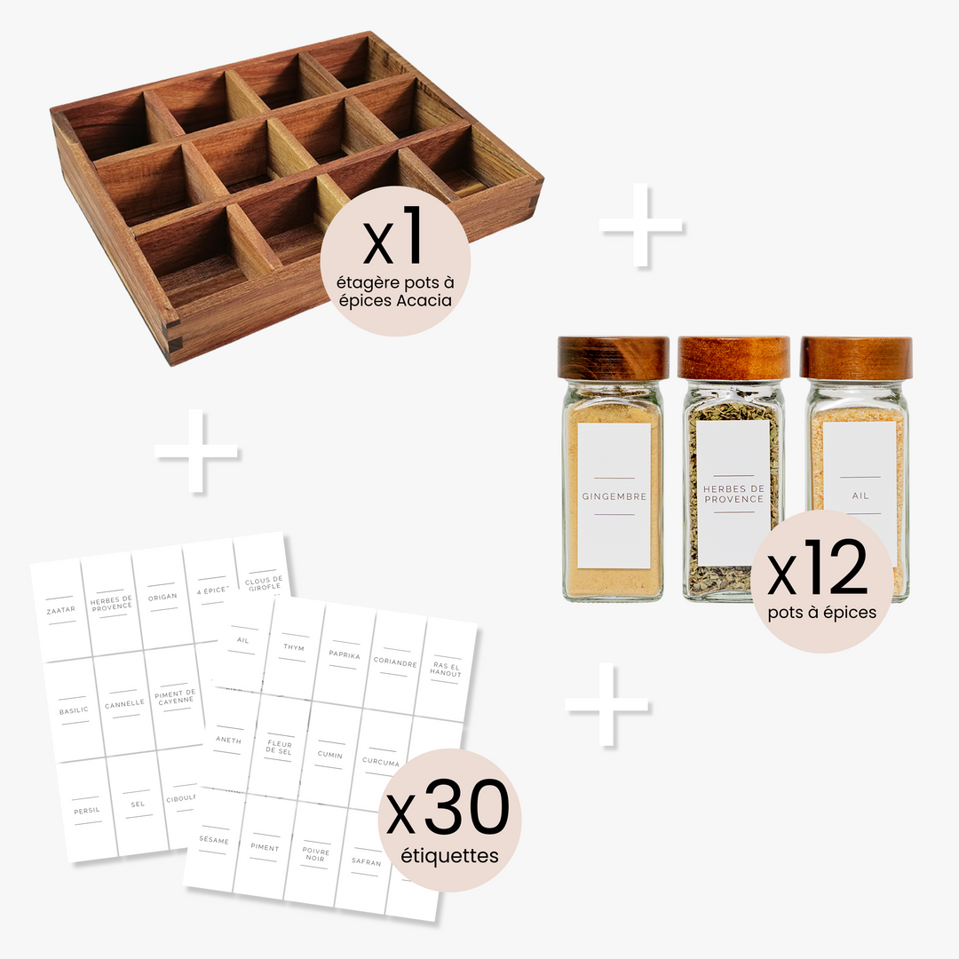 Pack 12 épices complet Acacia