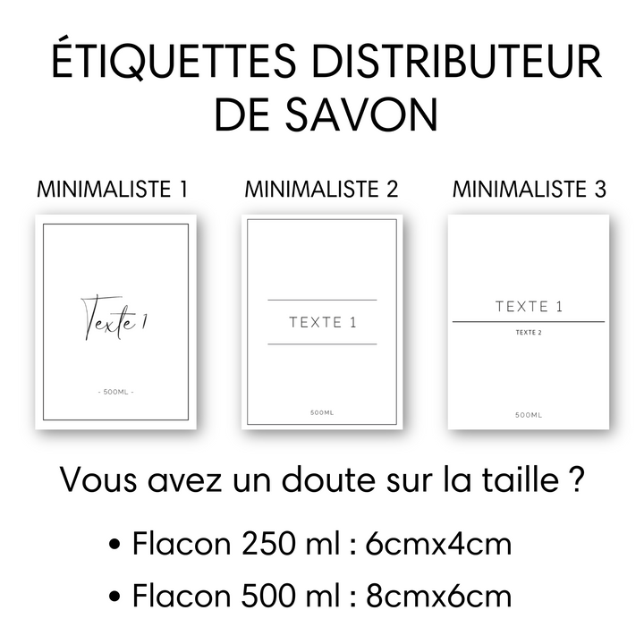 Étiquettes distributeurs de savon