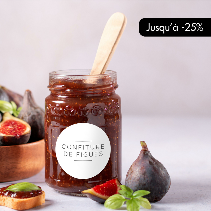 Étiquettes pots à confiture style minimaliste