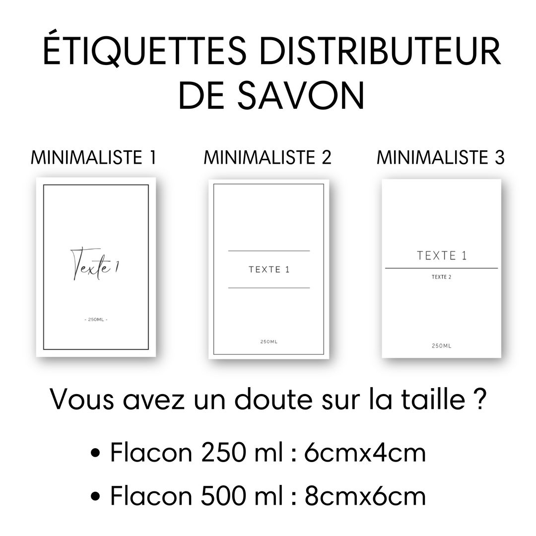 Étiquettes distributeurs de savon
