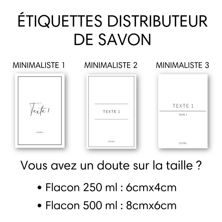 Étiquettes distributeurs de savon