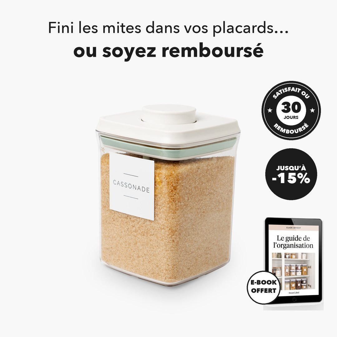 Boîte alimentaire Pushtop 1,5 L hermétique, jusqu'à -15 %, e-book offert