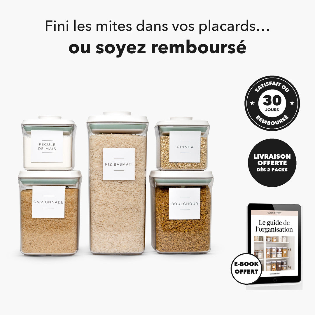 Pack 5 boîtes alimentaires Pushtop, livraison offerte dès 2 packs, e-book offert