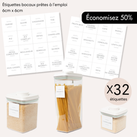 32 étiquettes bocaux style minimaliste