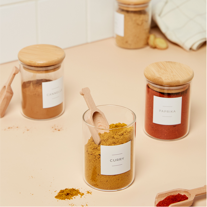 Étiquettes pots à épices style minimaliste