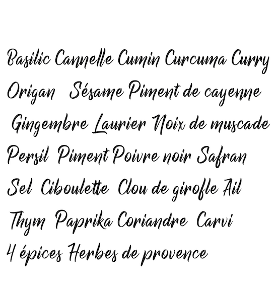 étiquettes épices